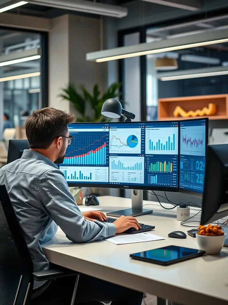 A consultant analyzing a merchant's transaction data on a laptop, highlighting transparent pricing structures.