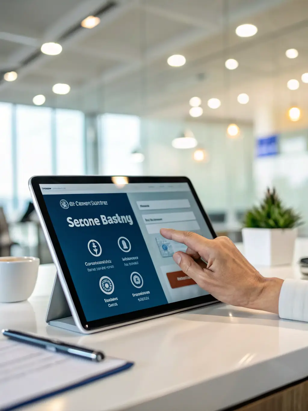 An image of a secure banking interface, representing the stability and reliability of banking relationships facilitated by Clear Merchant Consulting.